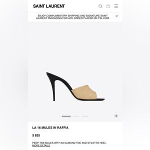 YSL LA 16 MULES IN RAFFIA